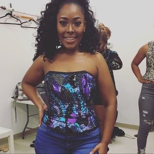 Vintage purple &a royal blue Beaded busier